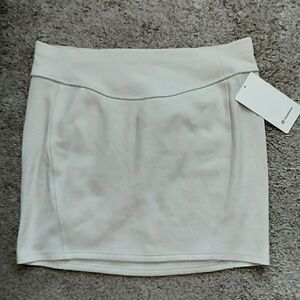 Lululemon Scuba High Rise Mini Skirt Size XL LW8ALYS Bone New Neutral Basic